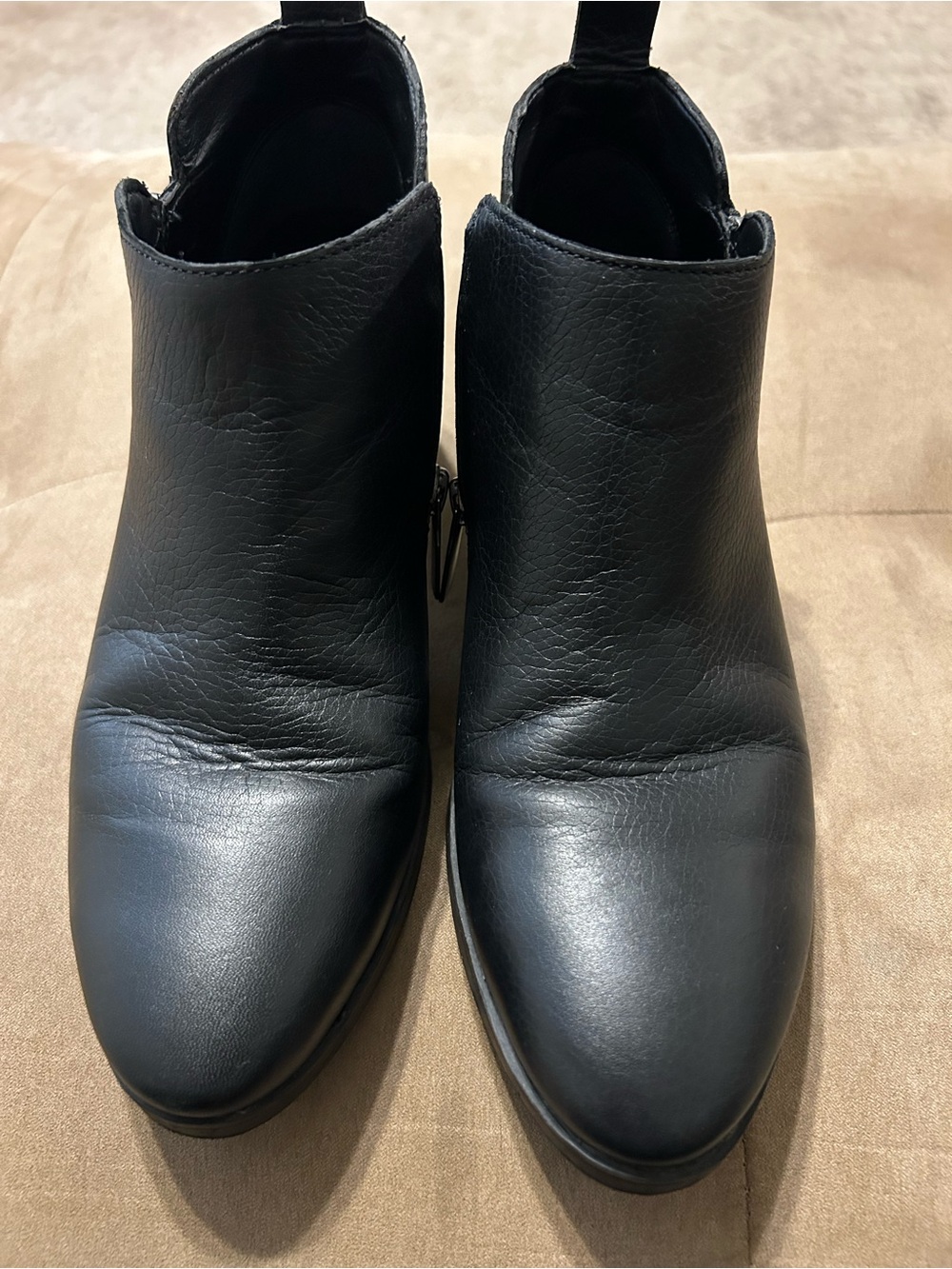 Vionic Black Leather Ankle Booties waterproof